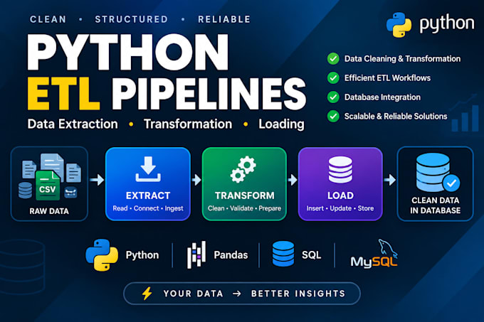 build python etl pipelines for data processing