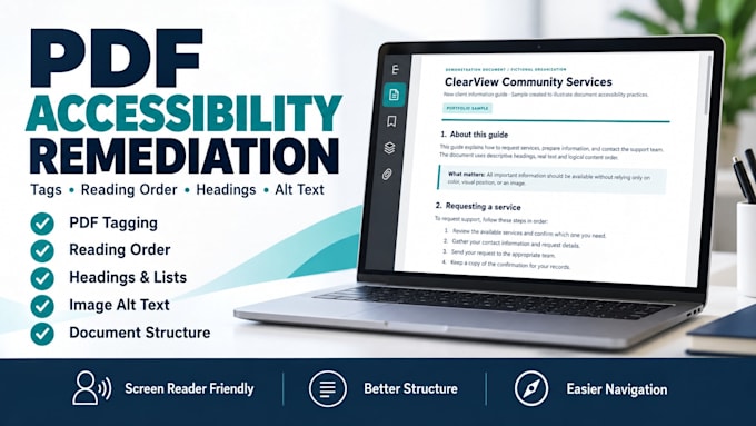 fix PDF accessibility, tags and reading order