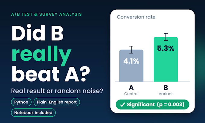 analyze your ab test or survey data with python and explain the results