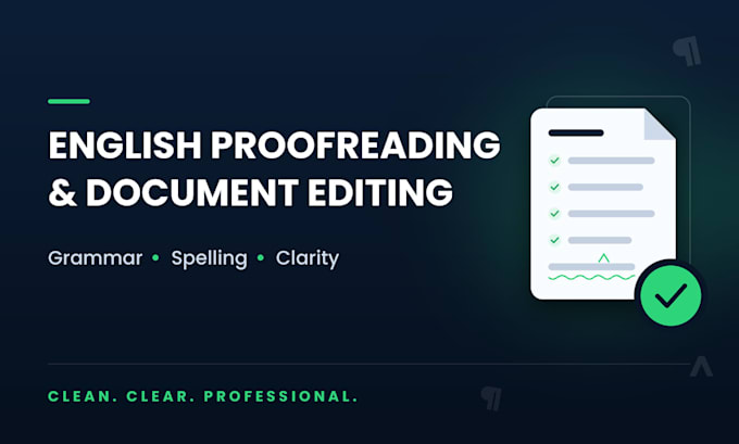proofread and edit your english documents