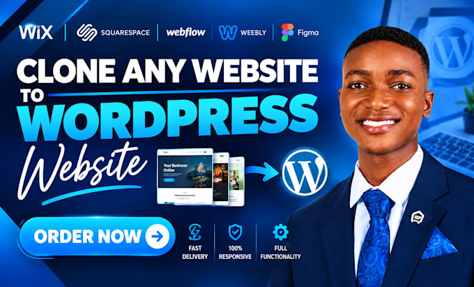 clone or transfer lovable, ai website, squarespace, wix, or figma to wordpress