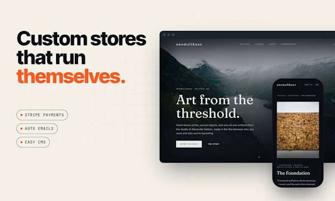build a custom ecommerce store with automated orders and payments