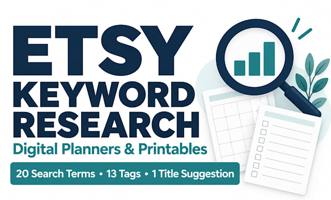 research etsy keywords for digital planners and printables