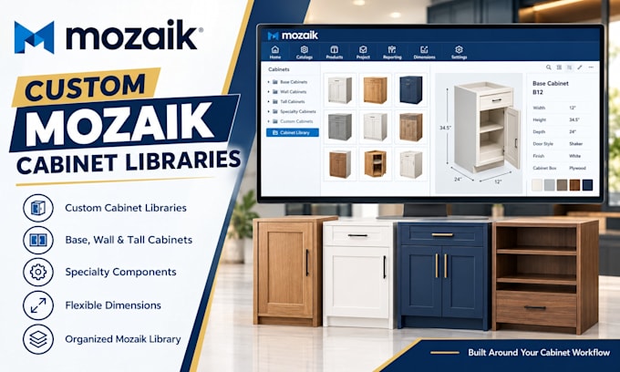 do custom cabinet libraries in mozaik