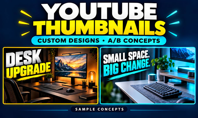 design professional youtube thumbnails and ab test concepts