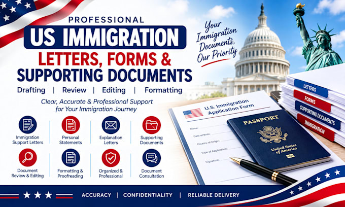 draft and review US immigration letters, forms and supporting documents