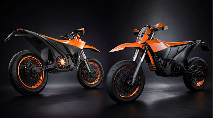 develop chassis,rig3d electric motorcycle,glb,ktm freeride,lightweight,dirt bike