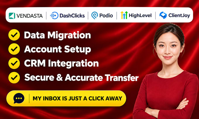 migrate client account data in vendasta dashclicks podio gohighlevel clientjoy