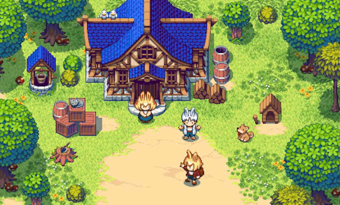 Haré un tileset de pixel art, tileset de vista superior, fondo de pixel ...