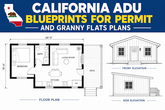 california adu blueprints,permit granny, flats plans,