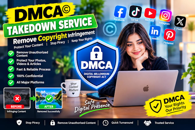 help with dmca takedown notice for youtube instagram