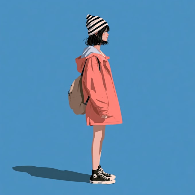 create a simple flat character illustration for you