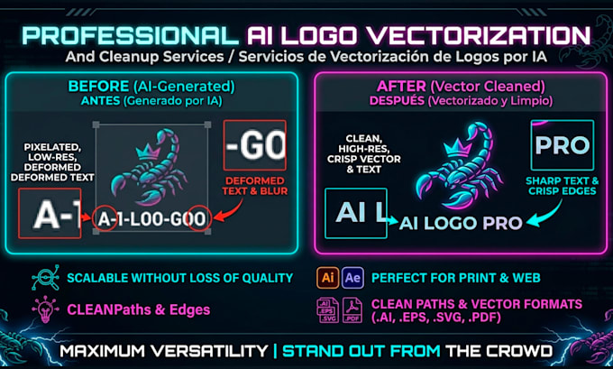 vectorize, redraw, and convert your ai logo or image to vector