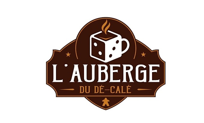 design dice cafe coffee service logo