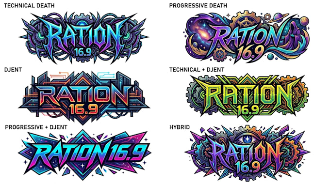 create technical death, progressive death djent lettering