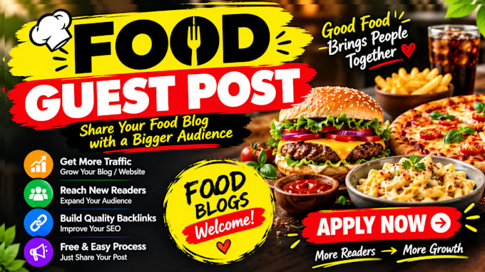 publish food article on high da guest post backlinks SEO quality guest posting