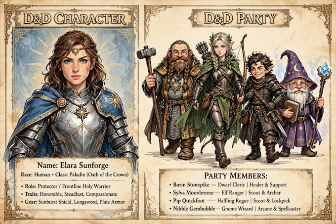 do dnd character and dnd party character