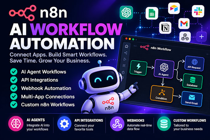 build n8n ai agent workflows and custom API integrations