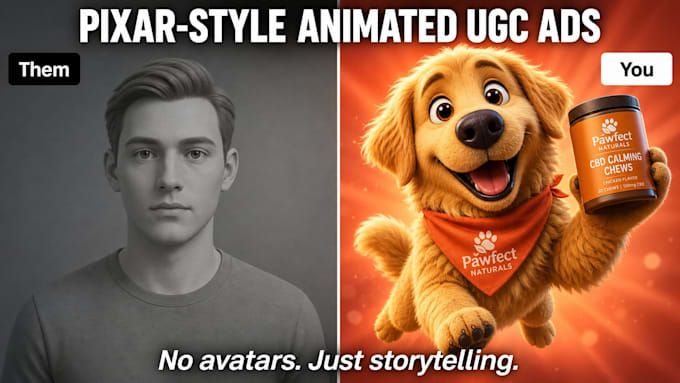create pixar style animated ugc ads for your brand