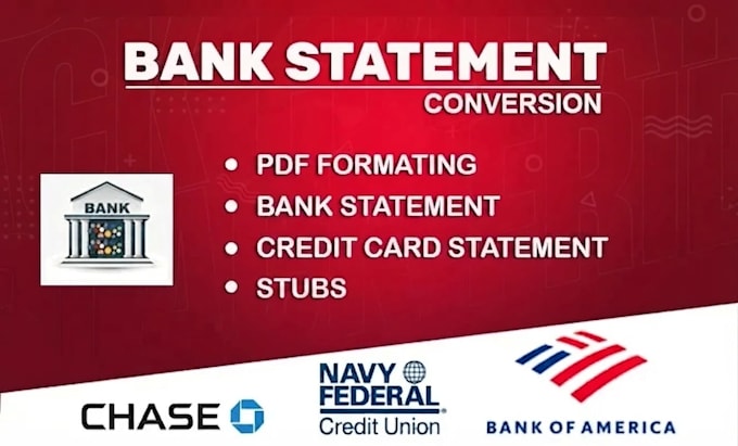 reconcile bank statement PDF to editable format