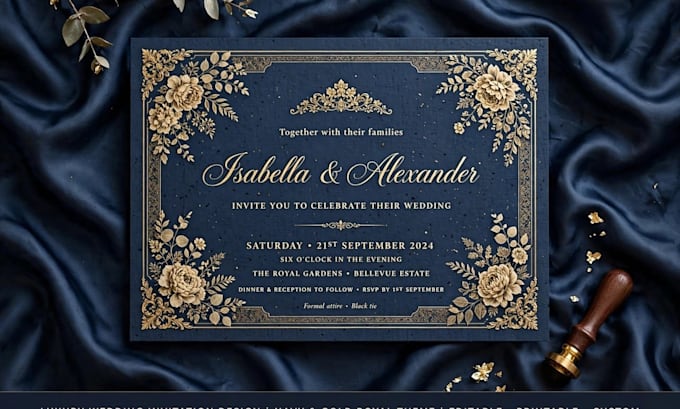 design luxury wedding invitation card