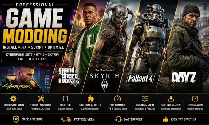 Sviluppare mod personalizzati per cyberpunk 2077, gta 5, sims 4, skyrim ...