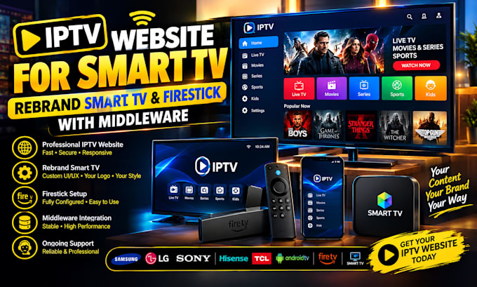 develop or rebrand your iptv app for IOS, android and smart TV with admin panel