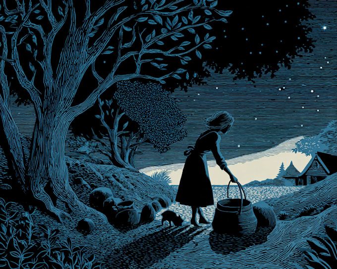 create a custom black and white linocut print