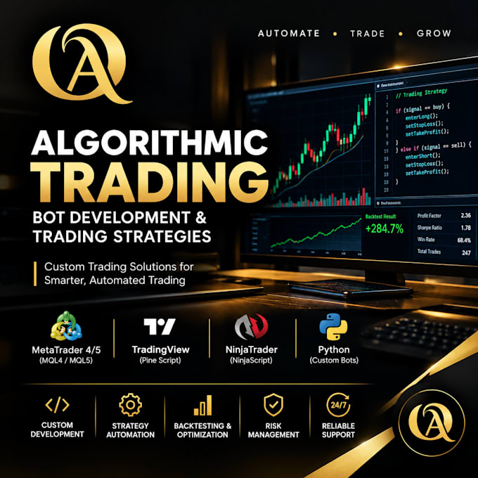 develop a custom algorithmic trading bot and automated trading strategy