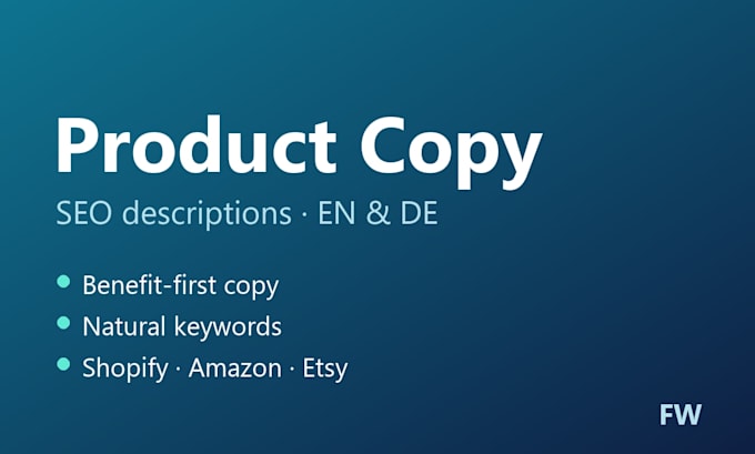 write SEO product descriptions in english or german