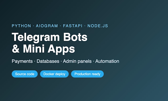 develop a custom telegram bot in python with aiogram