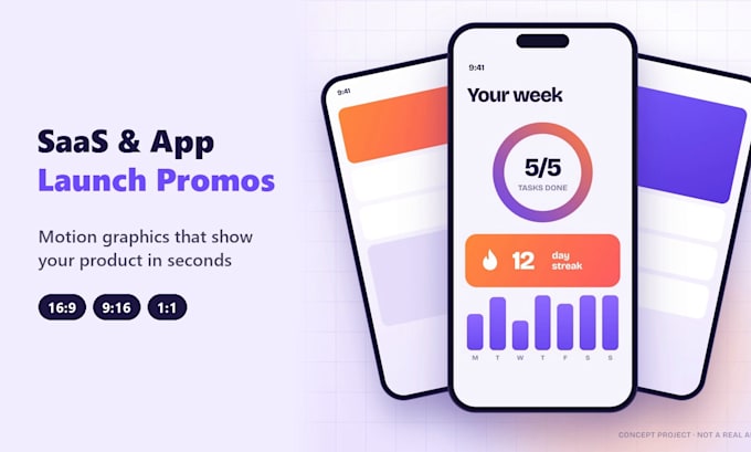 create a saas or app launch promo video with motion graphics