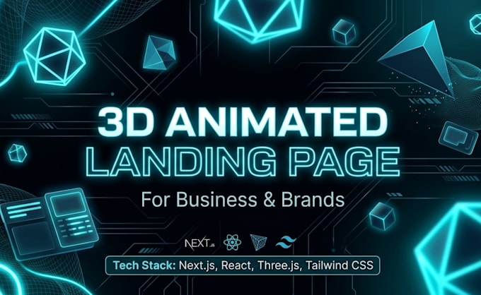 create a 3d animated landing page for any business