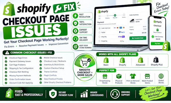 fix shopify checkout shopify coding shopify bug fix shopify website