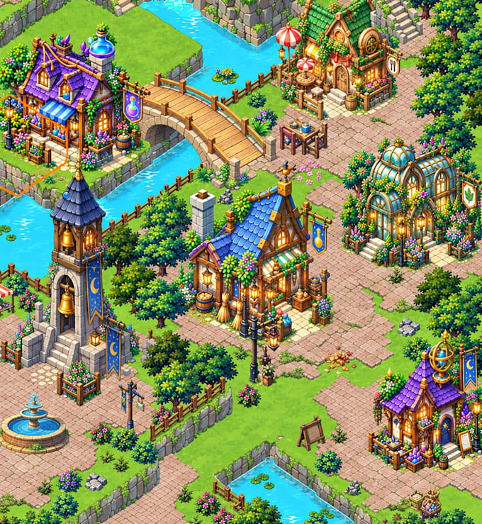 create 2d game tilesets, environments, and levels for unity