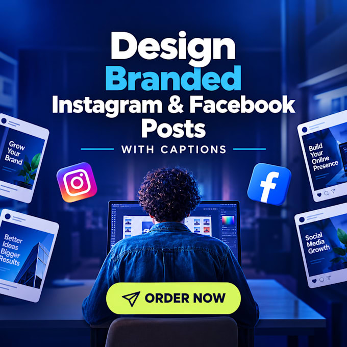 design branded instagram and facebook posts with captions