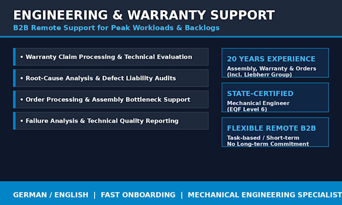 support your team with warranty claims, order processing or root cause analysis