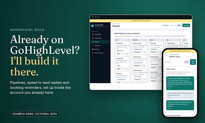 build or fix gohighlevel workflows, pipelines and calendars for you