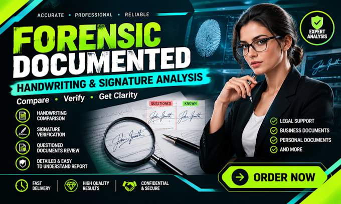 do forensic handwriting, signature and document analysis with a forensic report