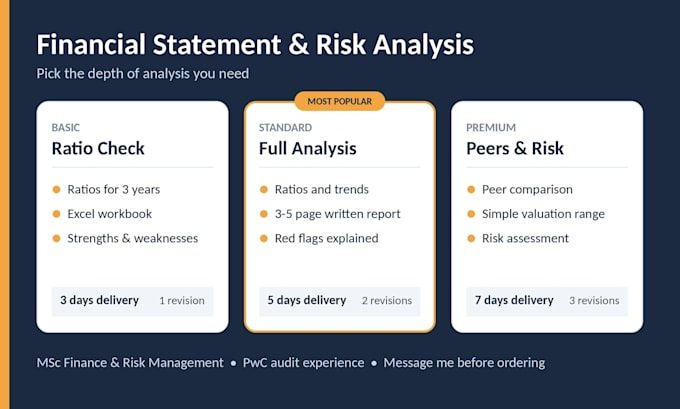 financial statement analysis and investment risk reports
