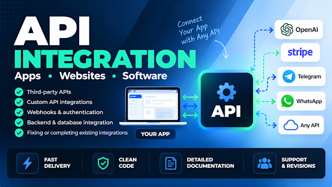 integrate apis into your app, website or software