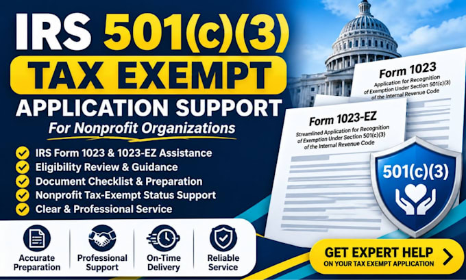 prepare irs 501c3  tax exemption application for nonprofits