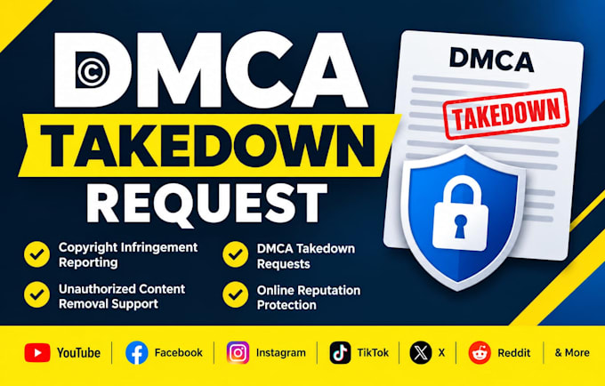 send dmca takedown request tiktok instagram facebook under dmca