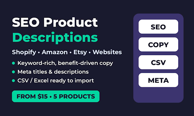 write SEO product descriptions and website copy that sells