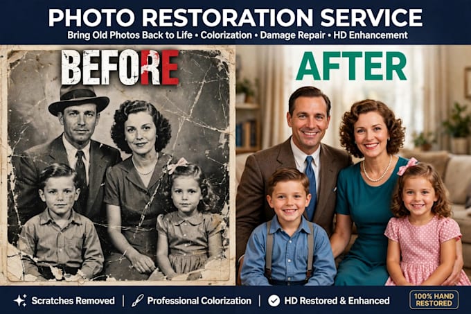 restore old photos colorize and fix damaged photos