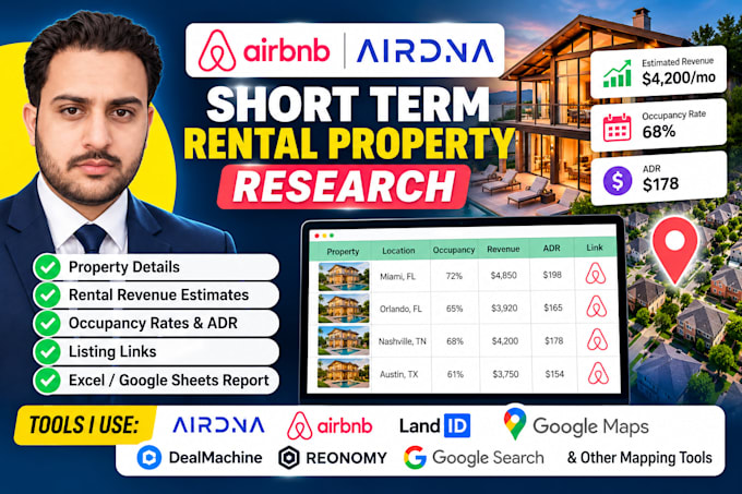 research airbnb short term rental properties using airdna
