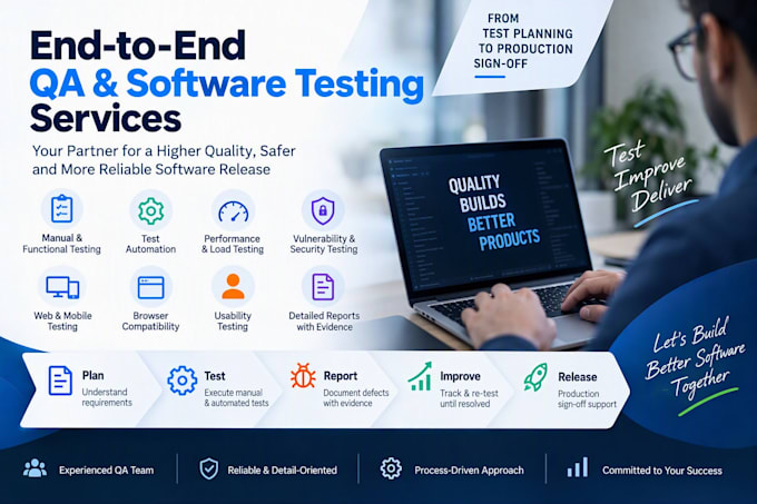 provide end to end QA testing automation and project management