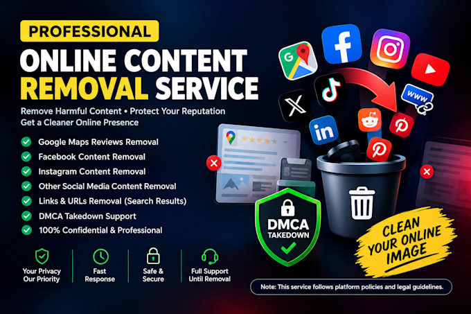 provide dmca takedown and remove unauthorized content online