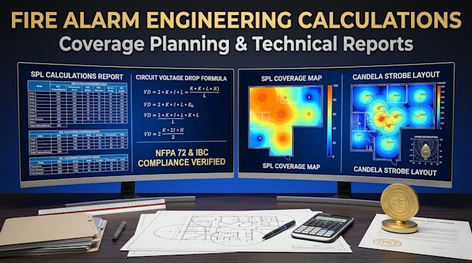 fire alarm coverage, device spacing and circuit load calculations