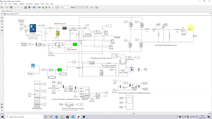 simulate solar pv battery system in simulink